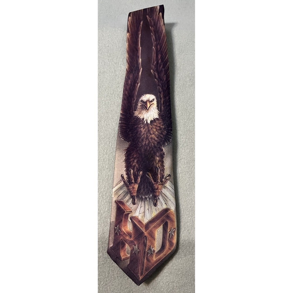 Vintage Harley Davidson Screaming Eagle‎ Neck Tie Ralph Marling 59" long